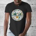 Duck Wilderness Book Reading Illustration Floral Men's V-Neck T-Shirt Duck Wilderness Book Reading Illustration Floral Men's V-Neck T-Shirt