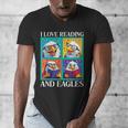 Eagle Love Reading And Eagles Child Book Lover Men's V-Neck T-Shirt Eagle Love Reading And Eagles Child Book Lover Men's V-Neck T-Shirt