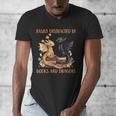 Easily Distracted By Books & Dragons Librarian Book Lover Men's V-Neck T-Shirt Easily Distracted By Books & Dragons Librarian Book Lover Men's V-Neck T-Shirt