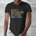 Easily Distracted By Books And Yarn Knitting & Crocheting Men's V-Neck T-Shirt Easily Distracted By Books And Yarn Knitting & Crocheting Men's V-Neck T-Shirt