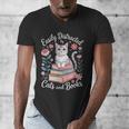 Easily Distracted By Cats And Books Reading Men's V-Neck T-Shirt