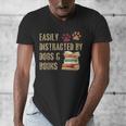 Easily Distracted By Dogs And Books Pets Books Lovers Men's V-Neck T-Shirt Easily Distracted By Dogs And Books Pets Books Lovers Men's V-Neck T-Shirt