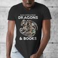 Easily Distracted By Dragons Books Bookworm Women Men Kids Men's V-Neck T-Shirt Easily Distracted By Dragons Books Bookworm Women Men Kids Men's V-Neck T-Shirt