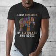 Easily Distracted By Elephants And Books Elephant Men's V-Neck T-Shirt