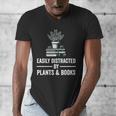 Easily Distracted By Plants & Books Plant Book Lover Men's V-Neck T-Shirt Easily Distracted By Plants & Books Plant Book Lover Men's V-Neck T-Shirt