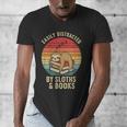 Easily Distracted By Sloths And Books Men's V-Neck T-Shirt Easily Distracted By Sloths And Books Men's V-Neck T-Shirt
