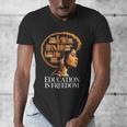 Education Is Freedom Afro Woman Book Illustration Men's V-Neck T-Shirt Education Is Freedom Afro Woman Book Illustration Men's V-Neck T-Shirt