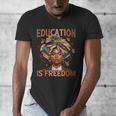 Education Is Freedom Teacher Books Black History Month Men's V-Neck T-Shirt Education Is Freedom Teacher Books Black History Month Men's V-Neck T-Shirt