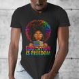 Education Is Freedom Teacher Books History Month Men's V-Neck T-Shirt