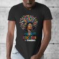 Education Is Freedom History Month Teacher Books Afro For Men Women Men's V-Neck T-Shirt Education Is Freedom History Month Teacher Books Afro For Men Women Men's V-Neck T-Shirt