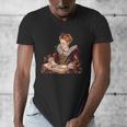 Elizabeth I Reading A Book Men's V-Neck T-Shirt Elizabeth I Reading A Book Men's V-Neck T-Shirt