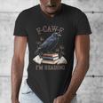 F-CAW-F Crow Book Lover Reader Gothic Humor Men's V-Neck T-Shirt F-CAW-F Crow Book Lover Reader Gothic Humor Men's V-Neck T-Shirt