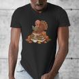 Fall Book Vintage Turkey Thanksgiving Reading Book Lovers Men's V-Neck T-Shirt Fall Book Vintage Turkey Thanksgiving Reading Book Lovers Men's V-Neck T-Shirt