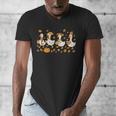 Fall Goose Reading Book Teacher Autumn Pumpkin Cozy Season Men's V-Neck T-Shirt