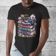 Fantasy Drama Tragedy Cute Cat Book Lover Readers Librarians Men's V-Neck T-Shirt Fantasy Drama Tragedy Cute Cat Book Lover Readers Librarians Men's V-Neck T-Shirt