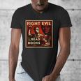 Fight Evil Read Books Propaganda Poster Men's V-Neck T-Shirt