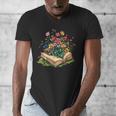 Floral Book Bloom Wildflowers Literature Nature Fantasy Men's V-Neck T-Shirt