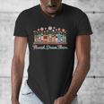 Flourish Dream Thrive Floral Books For Book Lovers Men's V-Neck T-Shirt