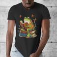 Frog & Toad Fishing Vintage Classic Book Frog Reading Book Men's V-Neck T-Shirt