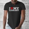 Fun I Love My Library Book Reader Bookworm Librarian Costume Men's V-Neck T-Shirt Fun I Love My Library Book Reader Bookworm Librarian Costume Men's V-Neck T-Shirt