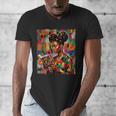 Geometric History Educated Women Reading Book Melanin Men's V-Neck T-Shirt