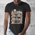 Ghost Book Reading Books Lover Teacher Happy Halloween Men's V-Neck T-Shirt Ghost Book Reading Books Lover Teacher Happy Halloween Men's V-Neck T-Shirt