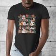 Ghost Christmas Reading Book Lover Library Christmas Teacher Men's V-Neck T-Shirt