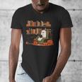 Ghost Library Reading Books Halloween Men Women Kids Men's V-Neck T-Shirt Ghost Library Reading Books Halloween Men Women Kids Men's V-Neck T-Shirt