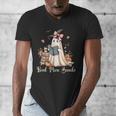 Ghost Reading Book Coquette Bow Halloween Girl Kid Teacher Men's V-Neck T-Shirt Ghost Reading Book Coquette Bow Halloween Girl Kid Teacher Men's V-Neck T-Shirt