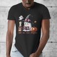 Ghost Reading Book Coquette Bow Halloween Girl Toddler Kid Men's V-Neck T-Shirt Ghost Reading Book Coquette Bow Halloween Girl Toddler Kid Men's V-Neck T-Shirt