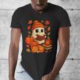 Ghost Reading Book Lovers Autumn Fall Halloween Men's V-Neck T-Shirt Ghost Reading Book Lovers Autumn Fall Halloween Men's V-Neck T-Shirt