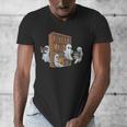 Ghosts Reading Books Teacher Halloween Librarian Book Lover Men's V-Neck T-Shirt