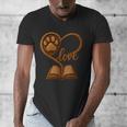 Girl Who Loves Dogs & Books Heart Dog Lover Reader Reeding Men's V-Neck T-Shirt Girl Who Loves Dogs & Books Heart Dog Lover Reader Reeding Men's V-Neck T-Shirt