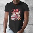 Girly Coquette Gingerbread Books And Hot Cocoa Cozy Season Men's V-Neck T-Shirt Girly Coquette Gingerbread Books And Hot Cocoa Cozy Season Men's V-Neck T-Shirt