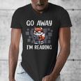 Go Away I'm Reading Book Reader Cute Fox Librarians Men's V-Neck T-Shirt Go Away I'm Reading Book Reader Cute Fox Librarians Men's V-Neck T-Shirt