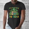 Goods Luck Read Librarian Book Patrick Days Shamrock Clover Men's V-Neck T-Shirt Goods Luck Read Librarian Book Patrick Days Shamrock Clover Men's V-Neck T-Shirt
