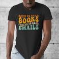 Groovy Born To Read Books Forced To Read Emails Reading Men's V-Neck T-Shirt