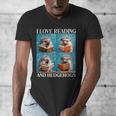 Hedgehog Love Reading And Hedgehogs Child Book Lover Men's V-Neck T-Shirt Hedgehog Love Reading And Hedgehogs Child Book Lover Men's V-Neck T-Shirt