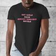 Hot Girls Read Hockey Romance Novels Book Lovers Men's V-Neck T-Shirt Hot Girls Read Hockey Romance Novels Book Lovers Men's V-Neck T-Shirt