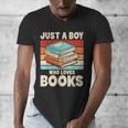 Just A Boy Who Loves Books Reading Bookworm Boys Kids Men's V-Neck T-Shirt