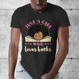 Just a Girl Who Loves Books African American Book Nerd Lover Men's V-Neck T-Shirt Just a Girl Who Loves Books African American Book Nerd Lover Men's V-Neck T-Shirt