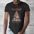 Just a Girl Who Loves Books All Booked For Christmas Men's V-Neck T-Shirt Just a Girl Who Loves Books All Booked For Christmas Men's V-Neck T-Shirt