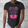 Just A Girl Who Loves Books Butterflies Reading Men's V-Neck T-Shirt Just A Girl Who Loves Books Butterflies Reading Men's V-Neck T-Shirt