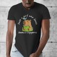 Just a Girl Who Loves Books And Capybaras Men's V-Neck T-Shirt