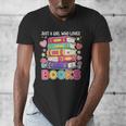 Just A Girl Who Loves Books Reading Library Men's V-Neck T-Shirt Just A Girl Who Loves Books Reading Library Men's V-Neck T-Shirt