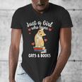 Just a Girl Who Loves Cats And Books Reading Cat & Bookworm Men's V-Neck T-Shirt Just a Girl Who Loves Cats And Books Reading Cat & Bookworm Men's V-Neck T-Shirt