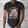 Just A Girl Who Loves Cats And Books Reading Librarian Men's V-Neck T-Shirt