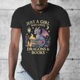 Just a Girl Who Loves Cute Dragons And Books Men's V-Neck T-Shirt