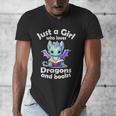 Just a Girl Who Loves Dragons And Books Dragon For Kids Men's V-Neck T-Shirt Just a Girl Who Loves Dragons And Books Dragon For Kids Men's V-Neck T-Shirt