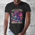 Just a Girl Who Loves Dragons And Books Dragon Men's V-Neck T-Shirt Just a Girl Who Loves Dragons And Books Dragon Men's V-Neck T-Shirt